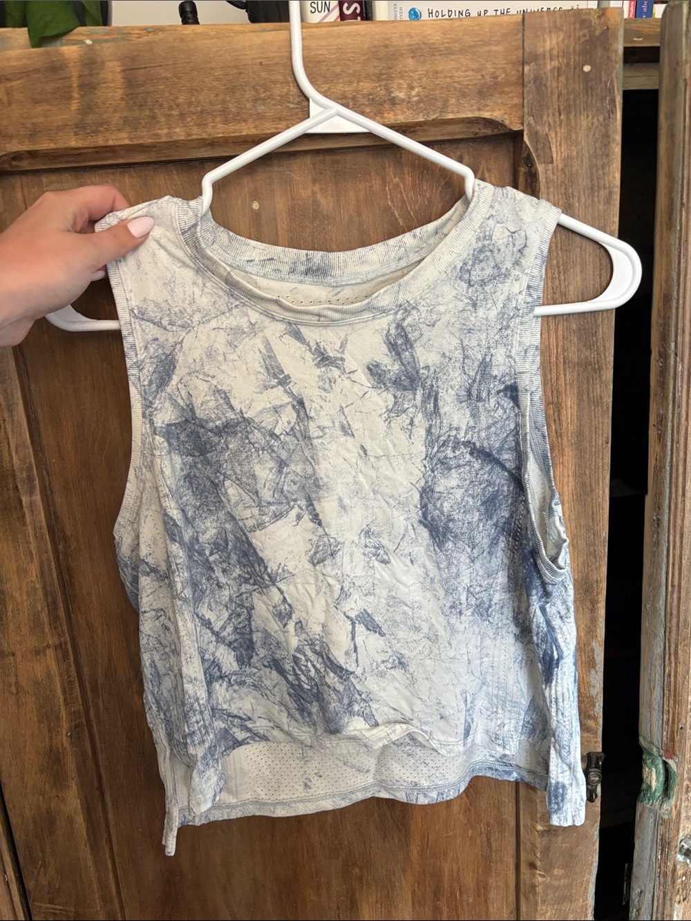 lululemon athletica Blue and White Marble Tank Top